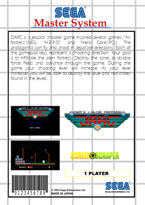 DARC (Homebrew) — Box back